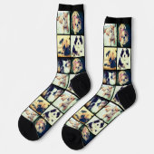 grappige aangepaste trendfoto-collage sokken (Links)