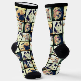 grappige aangepaste trendfoto-collage sokken