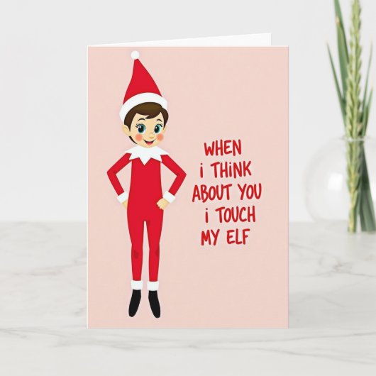 Grappige Aanraking Mijn Elf Kerstkaart Kaart (Voorkant)