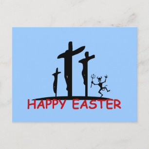 Grappige aanvallende Satan Feestdagenkaart