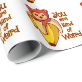 Grappige aap banaan je bent een beetje raar cadeaupapier (Rol Hoek)