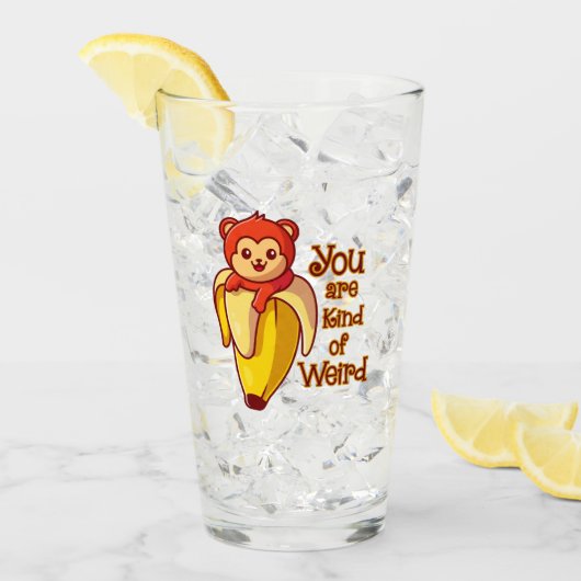 Grappige aap banaan je bent een beetje raar glas (Voorkant ijs)