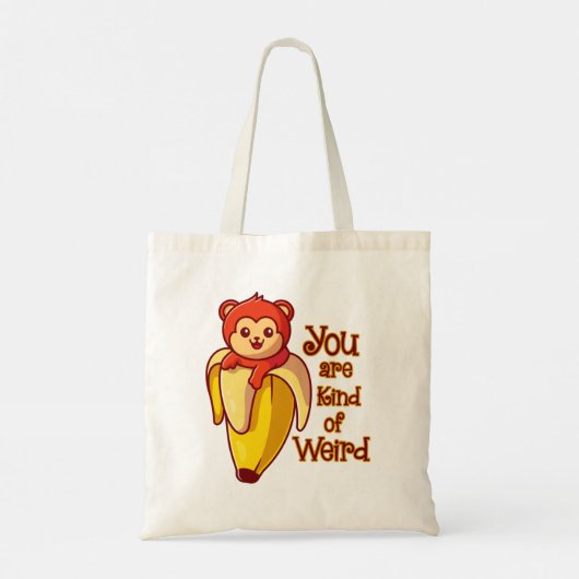 Grappige aap banaan je bent een beetje raar tote bag (Achterkant)