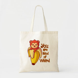 Grappige aap banaan je bent een beetje raar tote bag