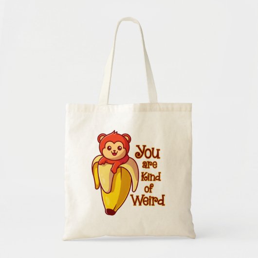 Grappige aap banaan je bent een beetje raar tote bag (Voorkant)