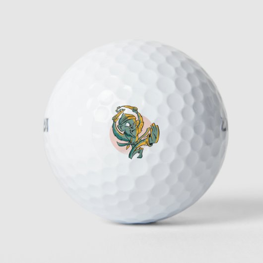 Grappige Aap Banaan Vechtersbaas Golfballen (Voorkant)