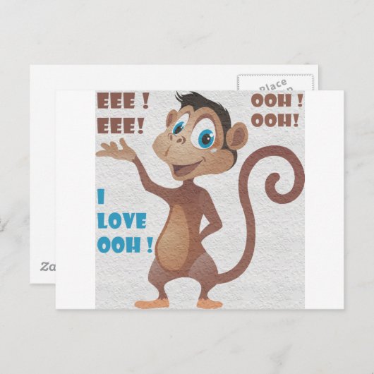grappige aap briefkaart (Voorkant / Achterkant)