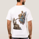 Grappige aap creatie van Adam parodie T-shirt (Achterkant)