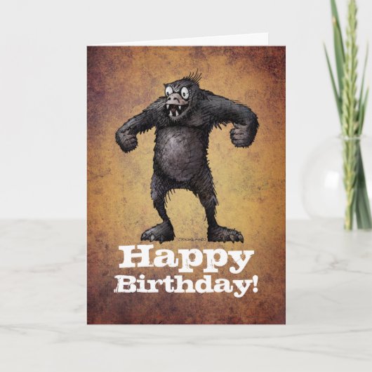Grappige Aap Custom Gorilla Happy Birthday Kaart (Voorkant)
