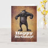 Grappige Aap Custom Gorilla Happy Birthday Kaart (Gele Bloem)