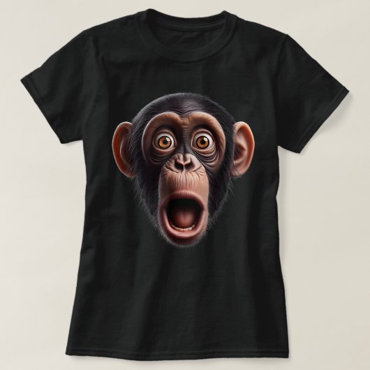 Grappige aap gezicht chimpansee t-shirt (Design voorkant)