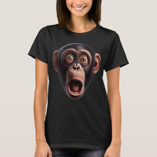 Grappige aap gezicht chimpansee t-shirt