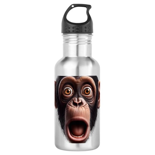Grappige aap gezicht chimpansee waterfles (Voorkant)