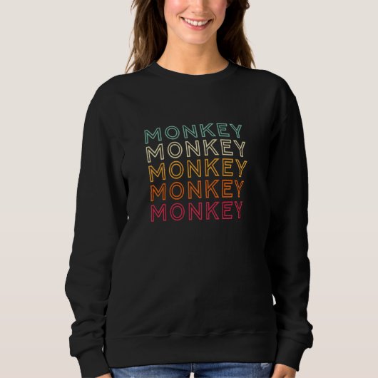 Grappige aap Gorilla Retro Monkey Pullover (Voorkant)