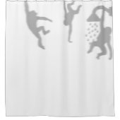 Grappige aap in de douche Silhouet Schaduw Douchegordijn (Voorkant)