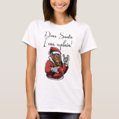 Grappige aap lieve kerstman kan ik uitleggen t-shirt (Voorkant)