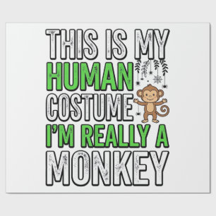 Grappige Aap Mens Kostuum Halloween Shirt Ontwerp_ Cadeaupapier
