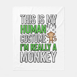 Grappige Aap Mens Kostuum Halloween Shirt Ontwerp_ Fleece Deken