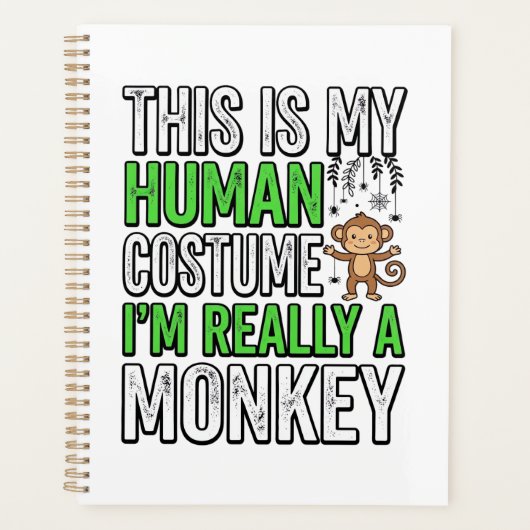 Grappige Aap Mens Kostuum Halloween Shirt Ontwerp_ Planner (Voorkant)
