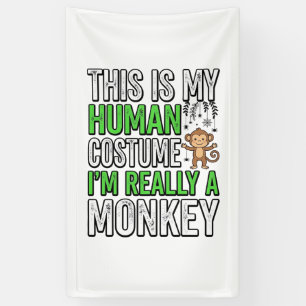 Grappige Aap Mens Kostuum Halloween Shirt Ontwerp_ Spandoek