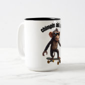 Grappige aap mok met de tekst 'Chimpin ain't easy' (Voorkant links)