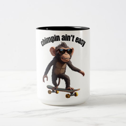 Grappige aap mok met de tekst 'Chimpin ain't easy' (Center)