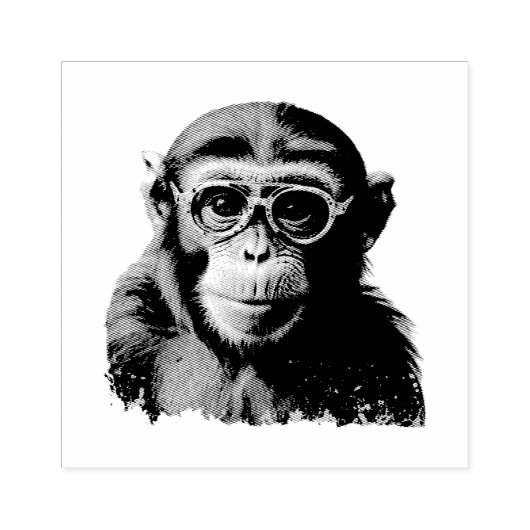 grappige aap rubberstempel (Afrduk)