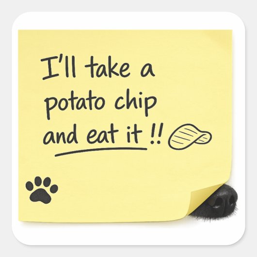 Grappige Aardappel Chip Hond Post-it Sticker (Voorkant)