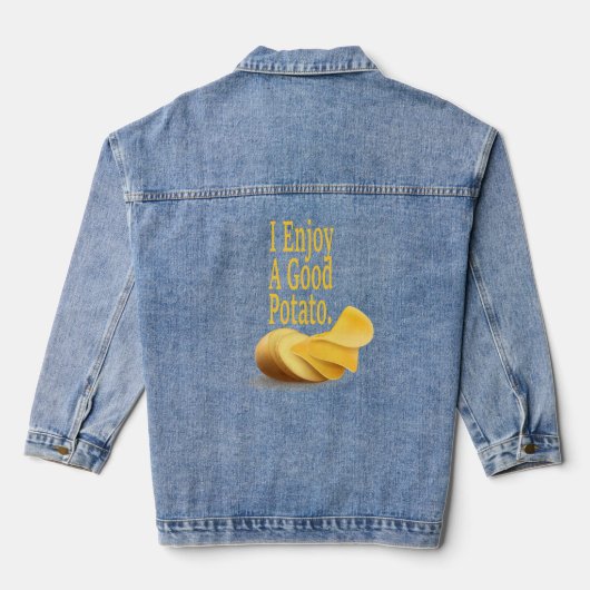 Grappige Aardappel Eten Liefhebber Spijkerjas Denim Jacket (Achterkant)