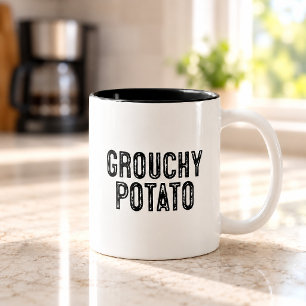 Grappige Aardappel Grappige Spreuk Voor Koffielief Tweekleurige Koffiemok