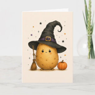 Grappige Aardappel Heks Gelukkig Halloween Kaart
