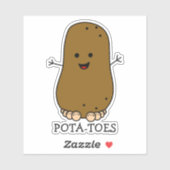 Grappige Aardappel Pota-Toes Sticker (Vel)