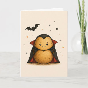 Grappige Aardappel Vampier Gelukkig Halloween Kaart