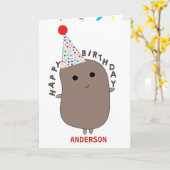 Grappige Aardappel Verjaardag Kaart (Gele Bloem)