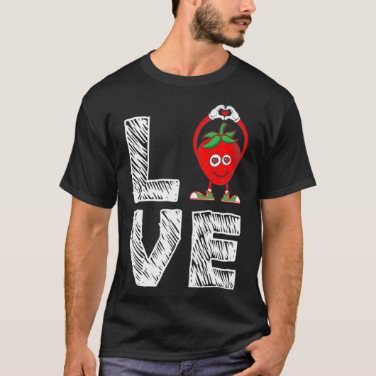 Grappige aardbei fruit liefhebber - ik hou van aar t-shirt (Voorkant)