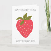 Grappige Aardbei Moederdag Kaart (Voorkant)