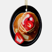 Grappige aardbei pannenkoeken Pun Christmas Keramisch Ornament (Rechts)