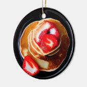 Grappige aardbei pannenkoeken Pun Christmas Keramisch Ornament (Links)