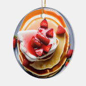 Grappige aardbei pannenkoeken Pun Christmas Keramisch Ornament (Links)