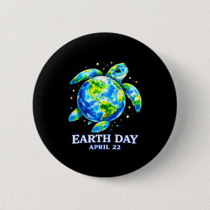 Grappige aarde dag 2026 save de aarde zee schildpa ronde button 5,7 cm