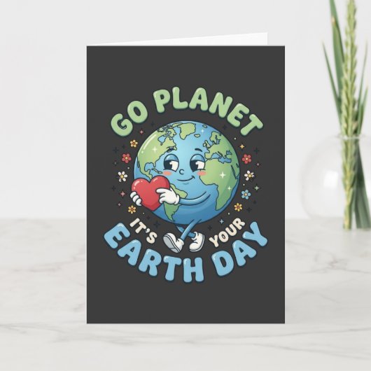 Grappige Aarde Dag Ga naar Planeet Het is je Aarde Kaart (Voorkant)