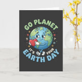 Grappige Aarde Dag Ga naar Planeet Het is je Aarde Kaart (Gele Bloem)