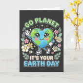 Grappige Aarde Dag Ga Planetaar Het Is Je Aarde Da Kaart (Gele Bloem)