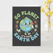 Grappige Aarde Dag Ga Planetaar Het Is Je Aarde Da Kaart (Gele Bloem)