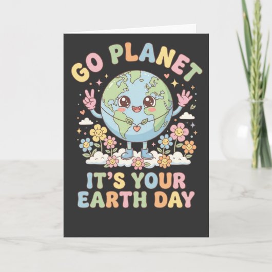 Grappige Aarde Dag Ga Planetaar Het Is Je Aarde Da Kaart (Voorkant)