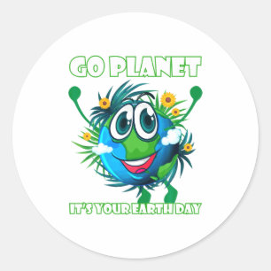 Grappige aarde liefhebber cadeaus ga planeet het i ronde sticker