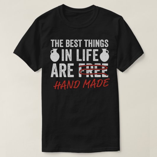 Grappige aardewerk beste dingen in het leven Potte T-shirt (Design voorkant)