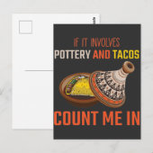 Grappige aardewerk- en taco-liefhebber keramiekkun briefkaart (Voorkant / Achterkant)