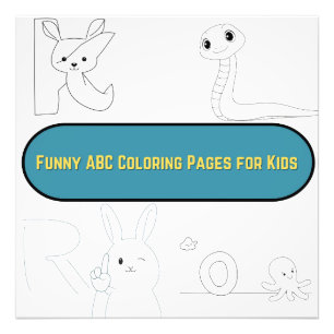 Grappige ABC-kleurplaten voor kinderen Foto Afdruk