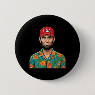 Grappige Abe Abraham Lincoln 4 juli vakantie Ronde Button 5,7 Cm